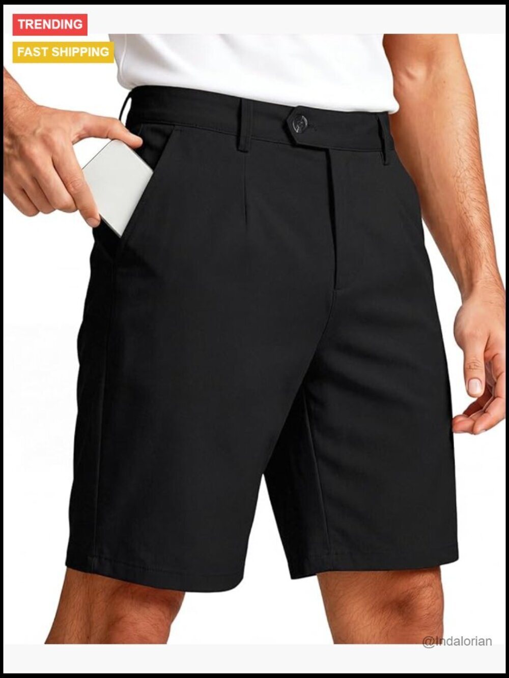 9" Stretch Lightweight Golf Shorts with Expandable Waist - Picture 1 of 7